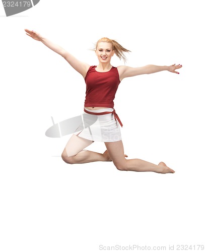 Image of jumping sporty girl