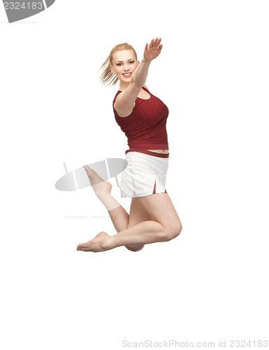 Image of jumping sporty girl