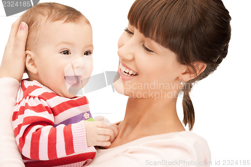 Image of happy mother with adorable baby