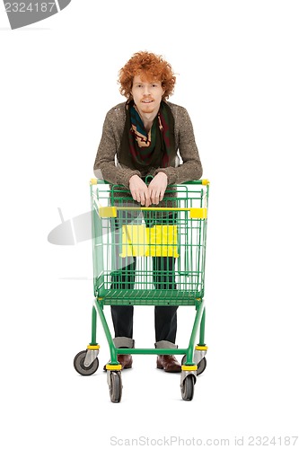 Image of man with shopping cart