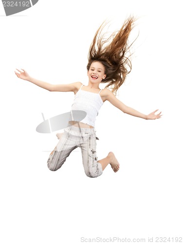 Image of jumping teenage girl