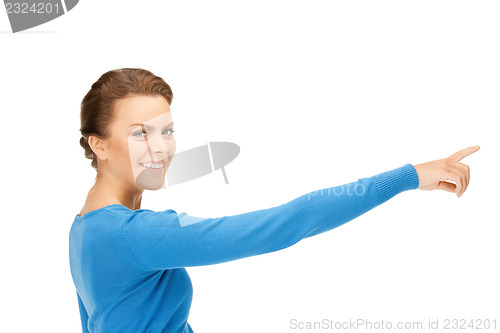 Image of businesswoman pointing her finger