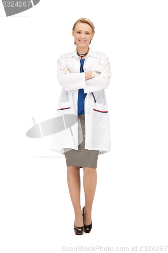 Image of attractive female doctor with stethoscope