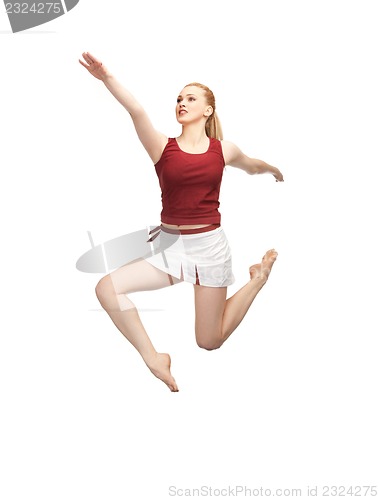 Image of jumping sporty girl