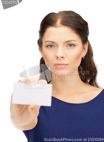 Image of woman with business card