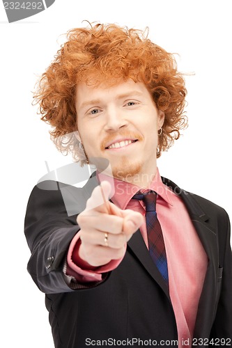 Image of businessman pointing his finger