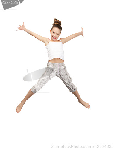 Image of jumping teenage girl