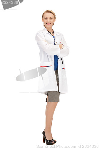 Image of attractive female doctor with stethoscope