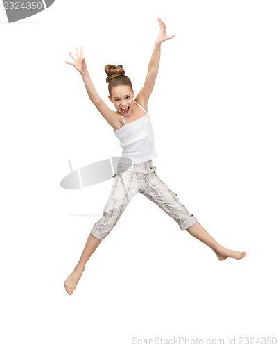 Image of jumping teenage girl