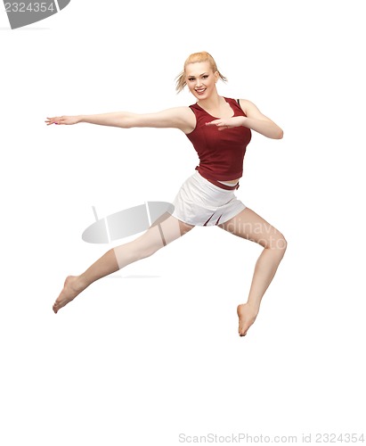 Image of jumping sporty girl