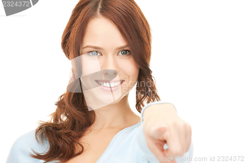 Image of businesswoman pointing her finger