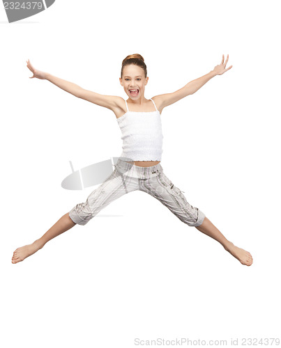 Image of jumping teenage girl