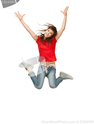 Image of jumping teenage girl