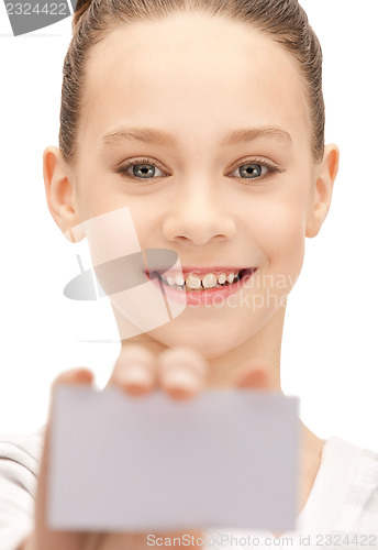 Image of teenage girl with business card