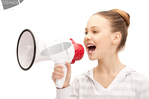 Image of teenage girl with megaphone