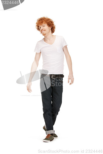 Image of handsome man in  white shirt