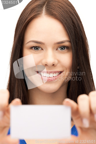 Image of woman with business card