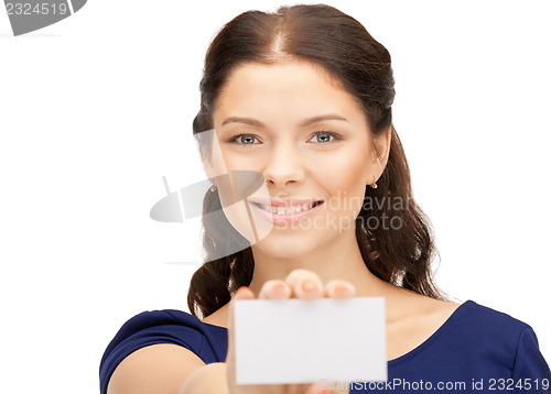 Image of woman with business card