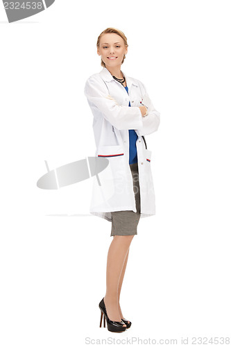 Image of attractive female doctor with stethoscope