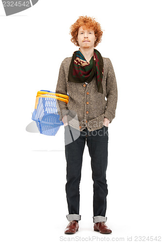 Image of man with shopping cart