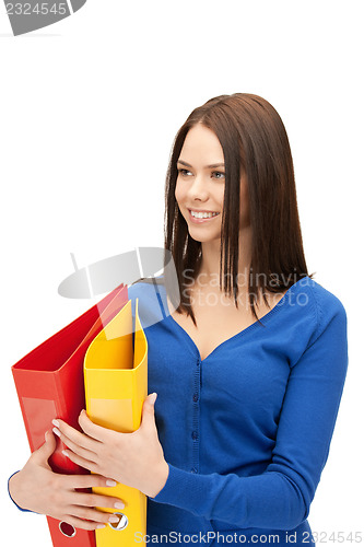 Image of woman with folders