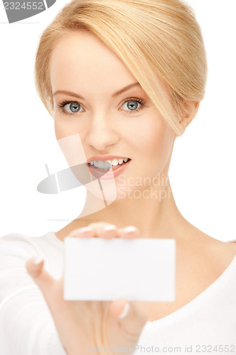 Image of woman with business card