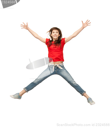 Image of jumping teenage girl