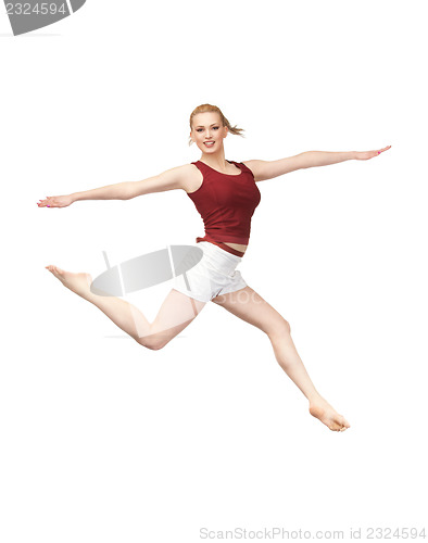 Image of jumping sporty girl