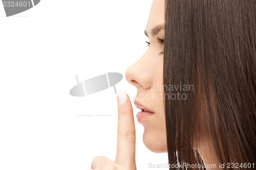 Image of finger on lips