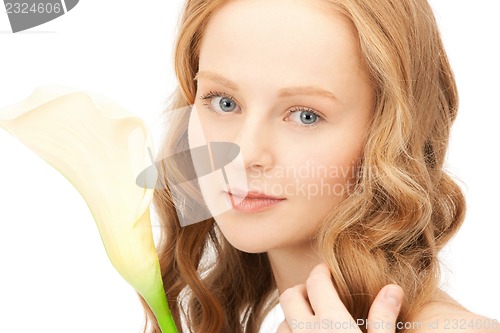 Image of beautiful woman with calla flower