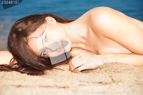 Image of beautiful sexy woman on the beach