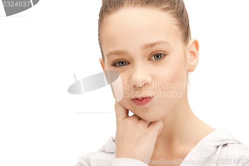 Image of pensive teenage girl