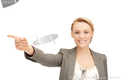 Image of businesswoman pointing her finger