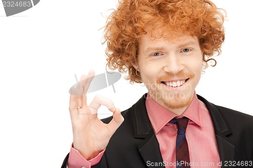 Image of handsome man showing ok sign