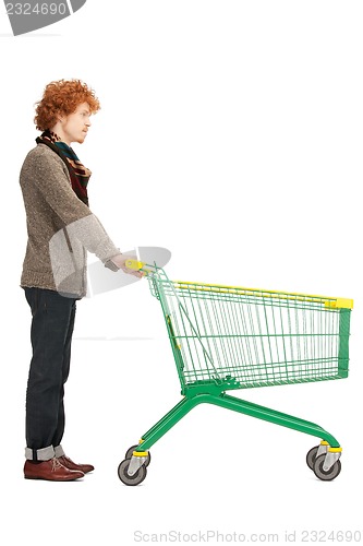 Image of man with shopping cart