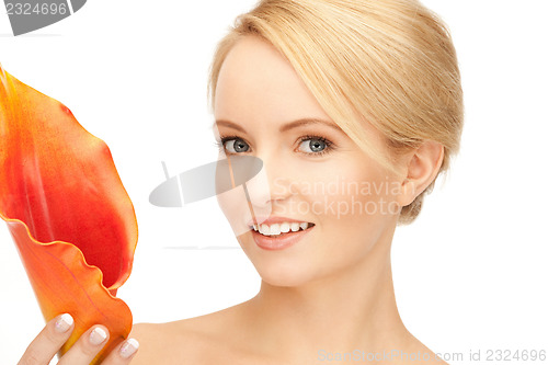 Image of beautiful woman with calla flower