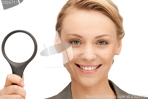 Image of woman with magnifying glass