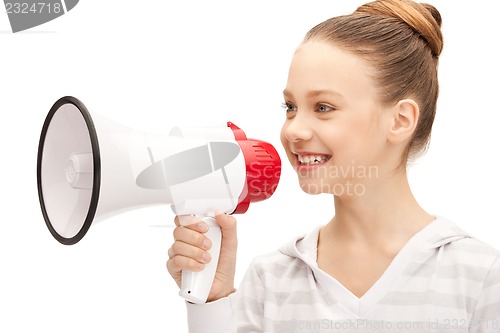 Image of teenage girl with megaphone