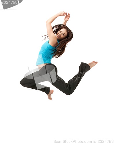 Image of jumping sporty girl