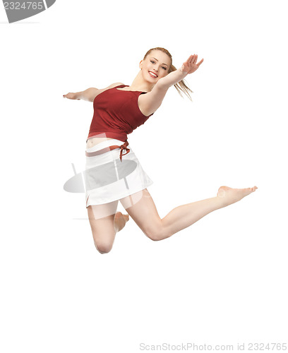 Image of jumping sporty girl