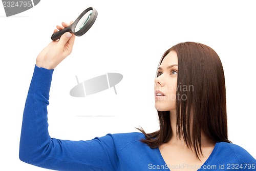 Image of woman with magnifying glass