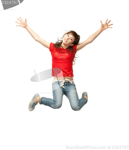Image of jumping teenage girl