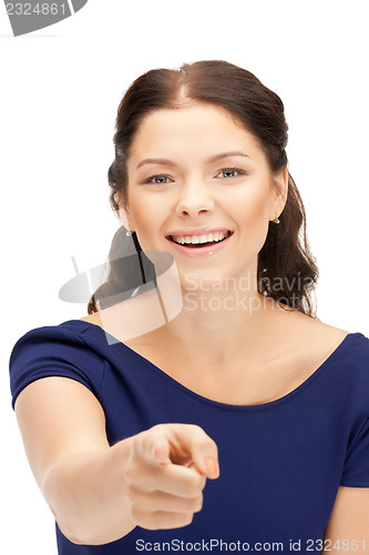 Image of businesswoman pointing her finger