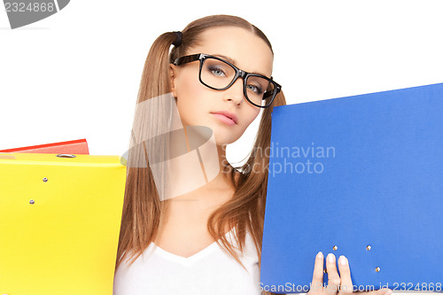 Image of woman with folders