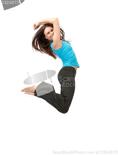 Image of jumping sporty girl