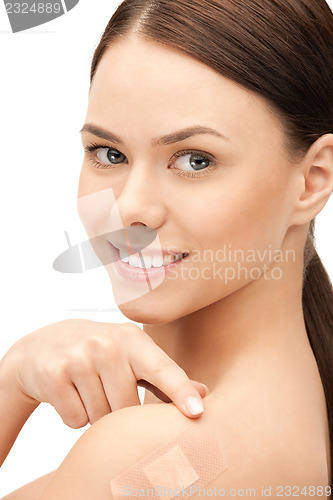 Image of beautiful woman with plaster