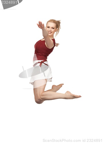 Image of jumping sporty girl