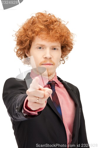 Image of businessman pointing his finger