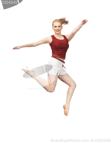 Image of jumping sporty girl