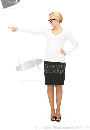 Image of businesswoman pointing her finger